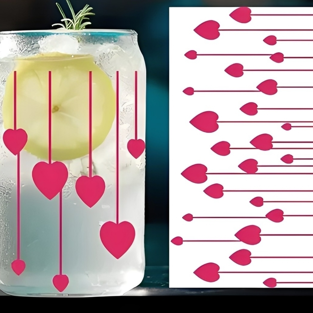 NEW!!! Hearts  16oz Glass Libbey cup